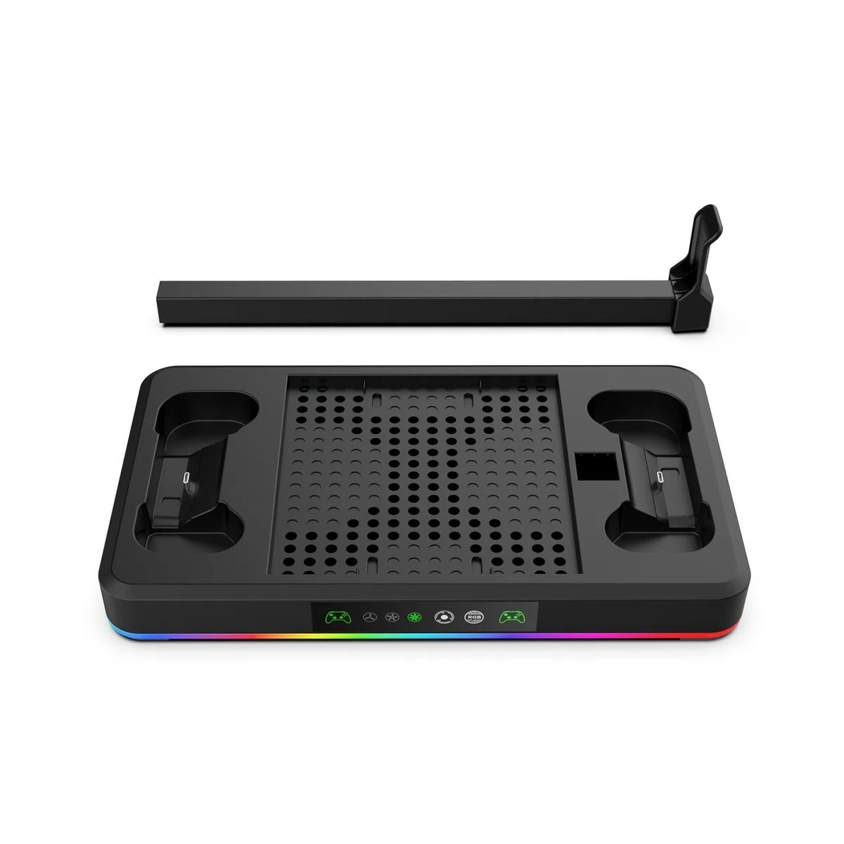 Base della ventola di raffreddamento per Xbox Series X/S, supporto di ricarica host multifunzionale, dock della stazione di ricarica, per gli accessori della console di gioco Xbox Series S (nero)