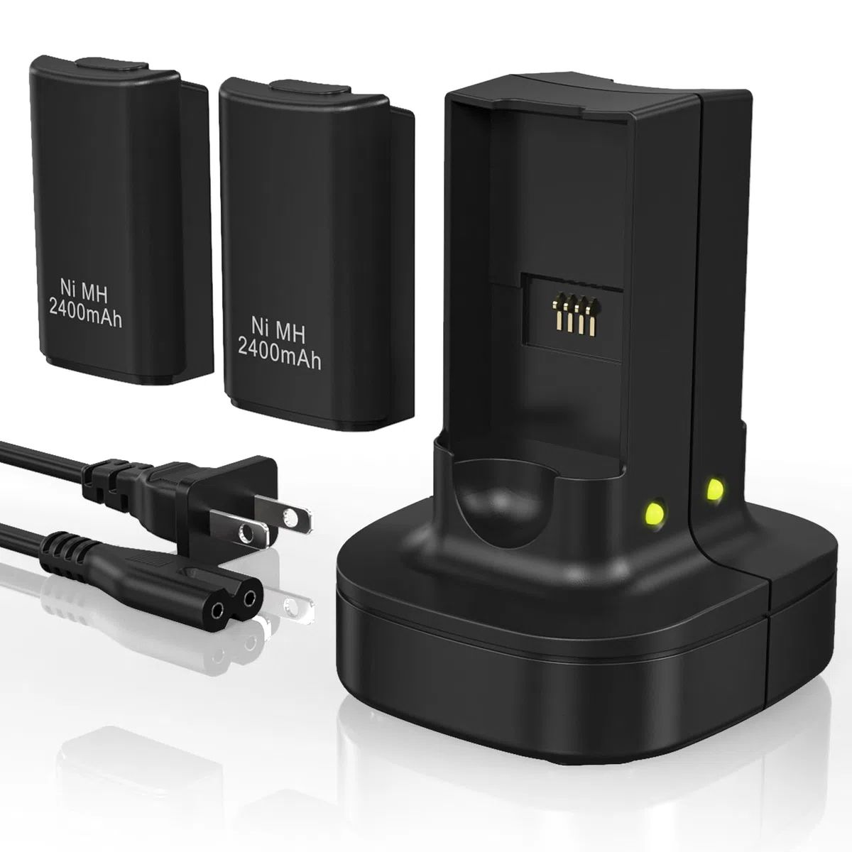 KEKUCULL Batteria ricaricabile per controller Xbox 360, caricabatterie doppia stazione di ricarica con 2 batterie ricaricabili compatibili con Xbox 360