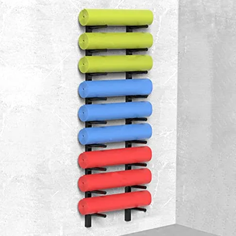 Supporto da parete per tappetini da yoga, soluzione salvaspazio per casa e palestra