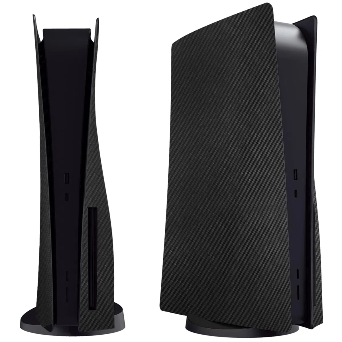 Placche di copertura per console PS5 Disc Edition, accessori per Playstation 5 (fibra di carbonio nero)