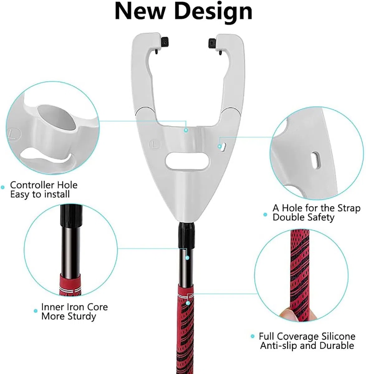 Immersive VR Golf Handle Attaccamento con copertura migliorata del controller Grip per un gioco di swing più realistico e preciso