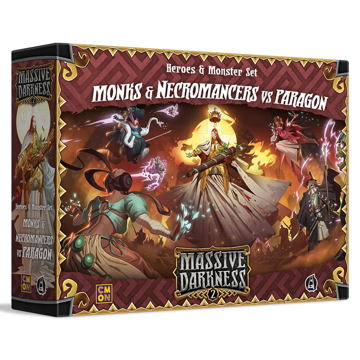 Espansione Massive Darkness 2 Monaci e Negromanti vs The Paragon Heroes and Monsters | Gioco di strategia cooperativo per adulti e adolescenti | Età 14+ | 1-6 giocatori | Tempo di gioco medio 60