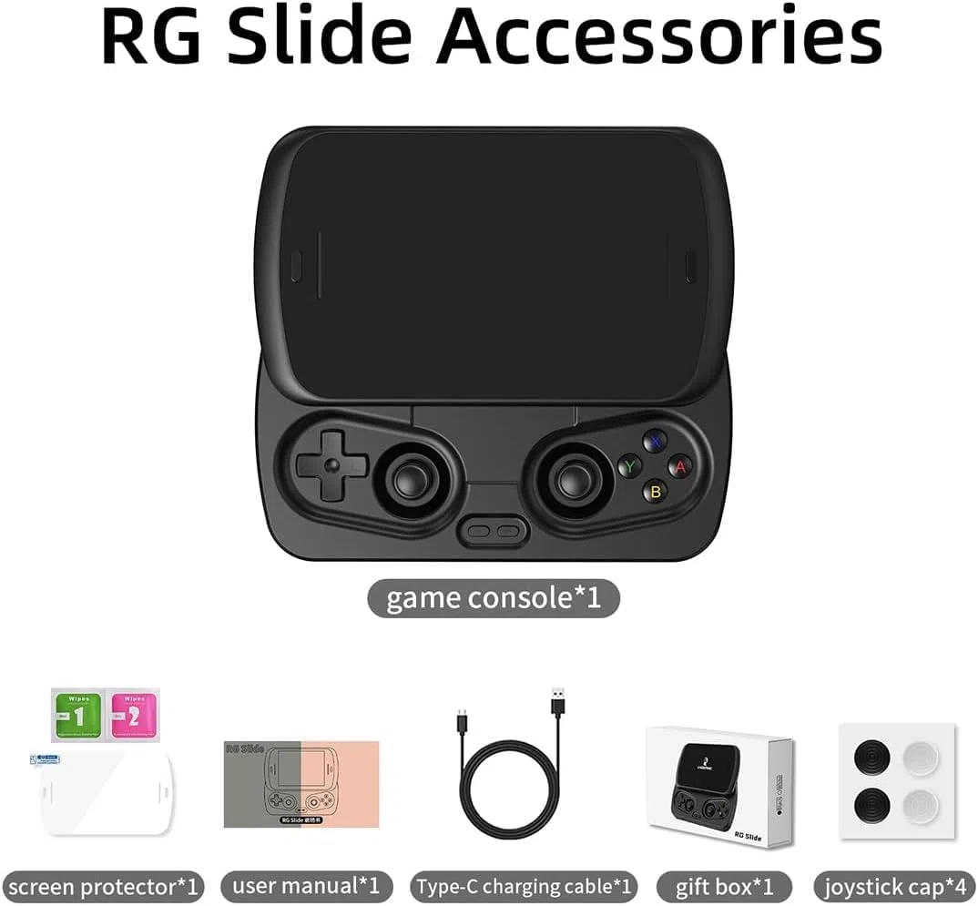 Console portatile pieghevole retrò con ampio schermo IPS, supporto multi-sistema, lunga durata della batteria, ideale per gli appassionati di gioco adulti