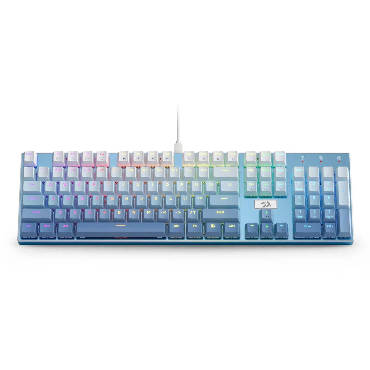 Redragon K556 SE Tastiera Meccanica Cablata Base Alluminio Blu US | Interruttore lineare silenzioso scambiabile, base alluminio, finitura blu sfumato, RGB, layout US