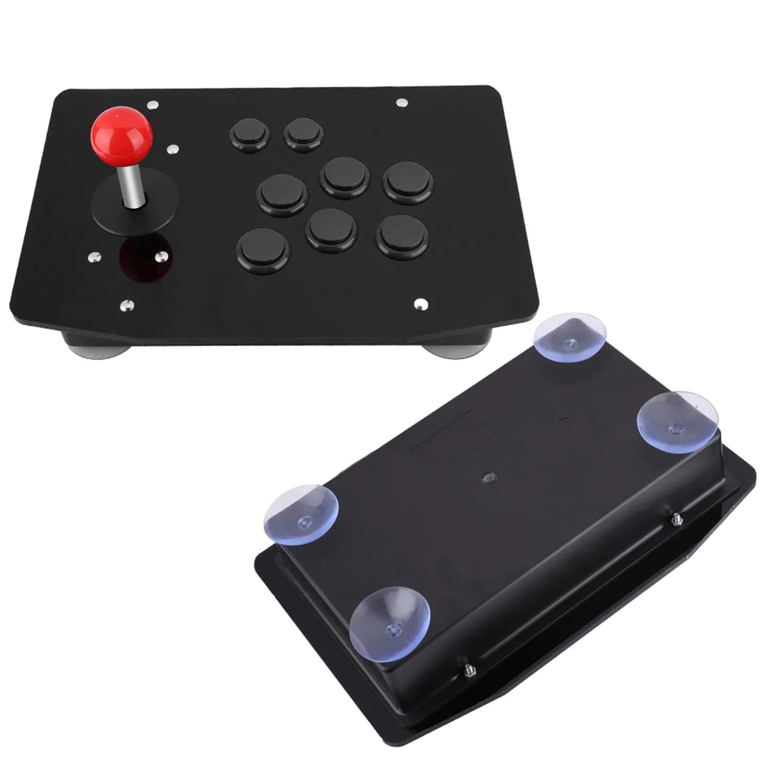 Blaihild Joystick per Giochi Rocker, Guscio in Cristallo Acrilico di Alta qualità con Pulsanti Tipo Scheda 3D e Ventosa Fissa con Foro da 50 Mm, per Console