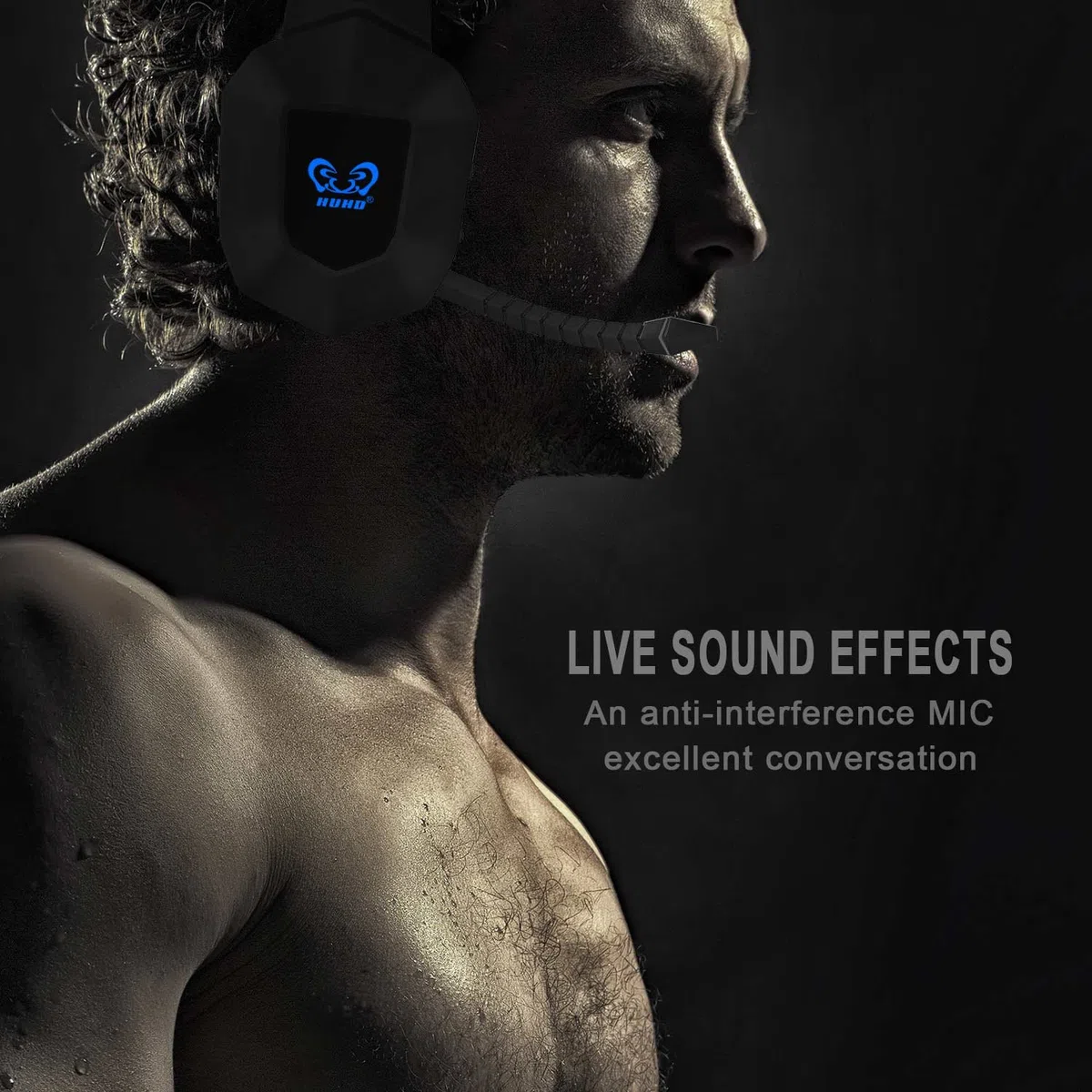 HUHD Wireless Stereo Gaming Headset 2,4 GHz Cuffie ottiche da gioco con 7.1 Surround Sound per PS4 Xbox One PS3 Xbox 360 PC MAC Laptop Tablet Skype microfono staccabile batteria ricaricabile