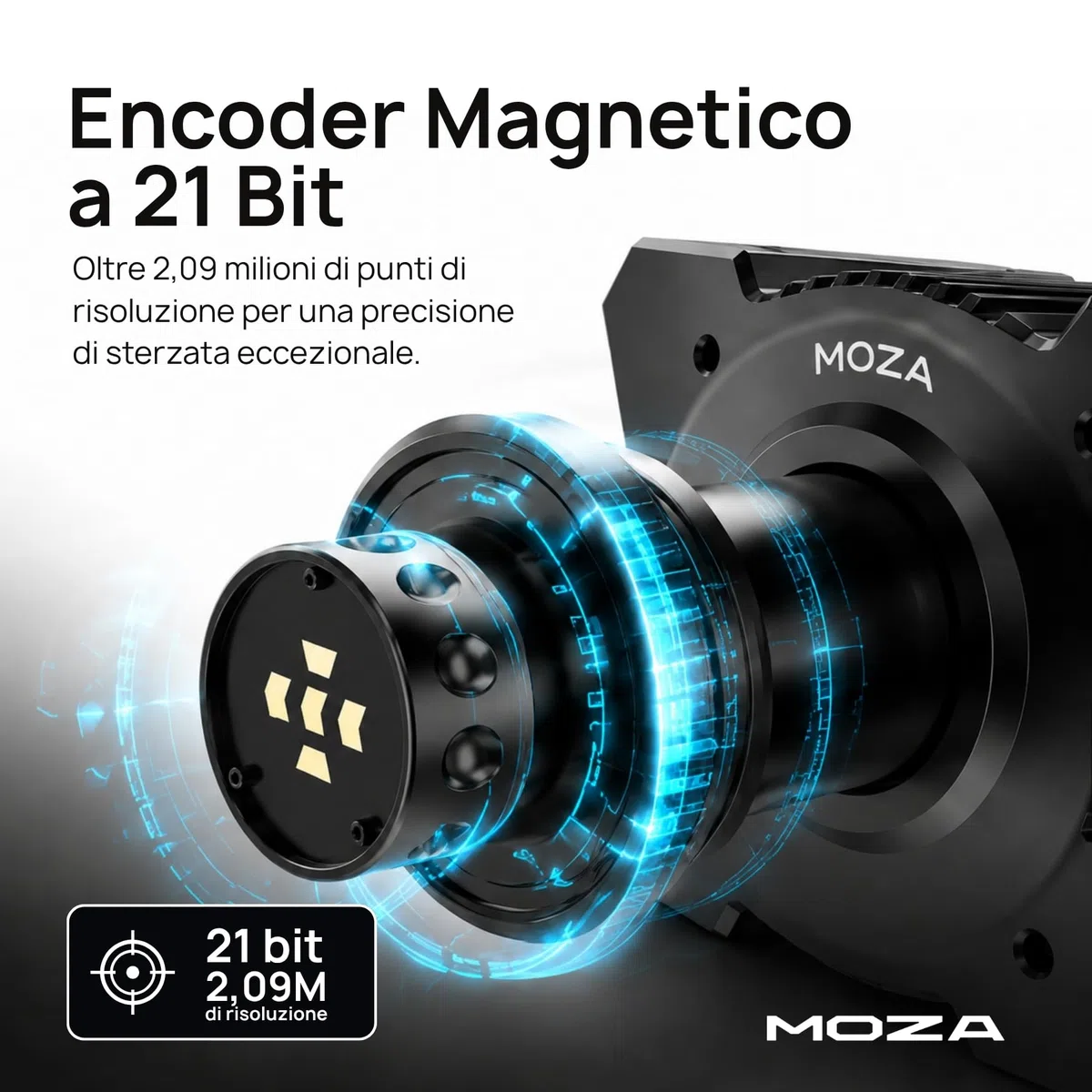 MOZA R9 V3 Base Volante Direct Drive 9 Nm per Simulatore di Guida PC, Encoder Magnetico 21 bit, Alluminio Aeronautico, Compatibile Ecosistema, Sim Racing Professionale