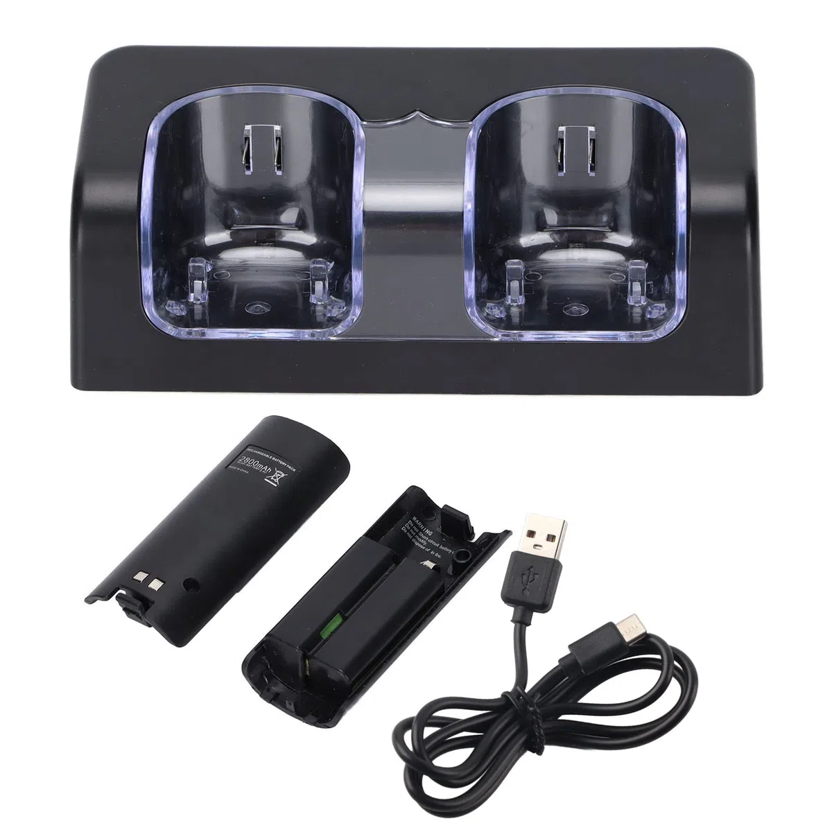 Cocoarm Caricabatterie Remoto, Materiale ABS, Doppio Dock di Ricarica Efficiente per Controller con Cavo di Alimentazione da 5 Piedi (BLACK)