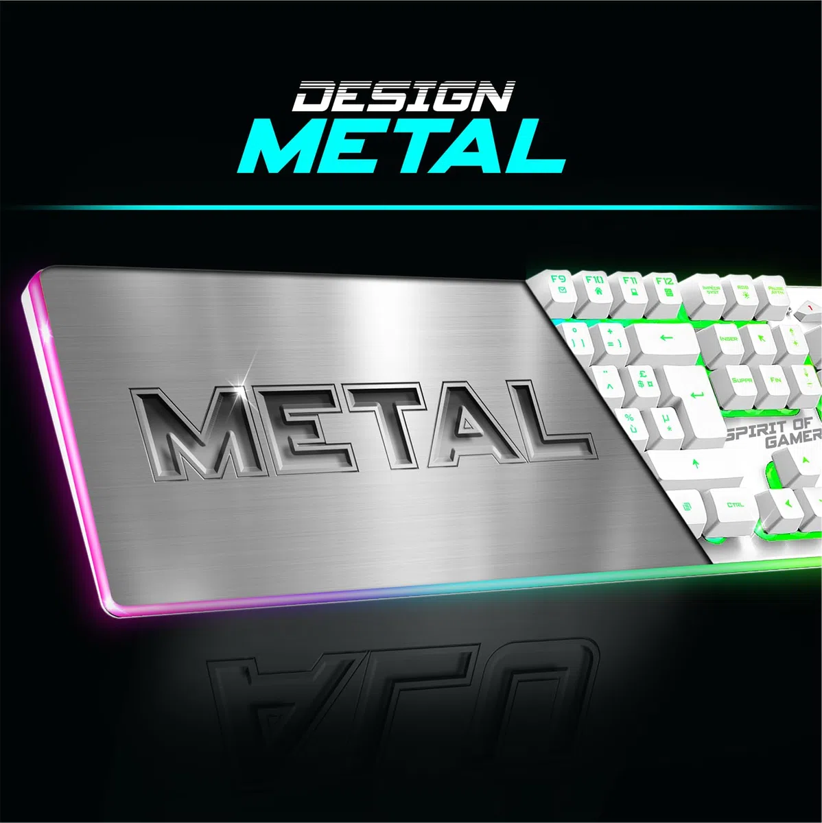 SPIRIT OF GAMER x MK600 | Pack Tastiera Mouse Wireless Bianco Ricaricabile RGB | Layout AZERTY Italiano Retroilluminato | Gaming Keyboard Semi Mecanica | Wireless Mouse 4800 DPI | PC
