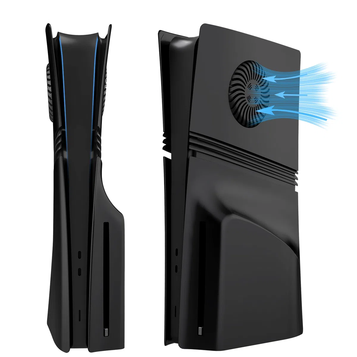 DOBEWINGDELOU - Piastra frontale per PS5 Pro Disc Edition con ventilazione di raffreddamento e filtro antipolvere, copertura degli accessori della console con piastra frontale ABS antipolvere