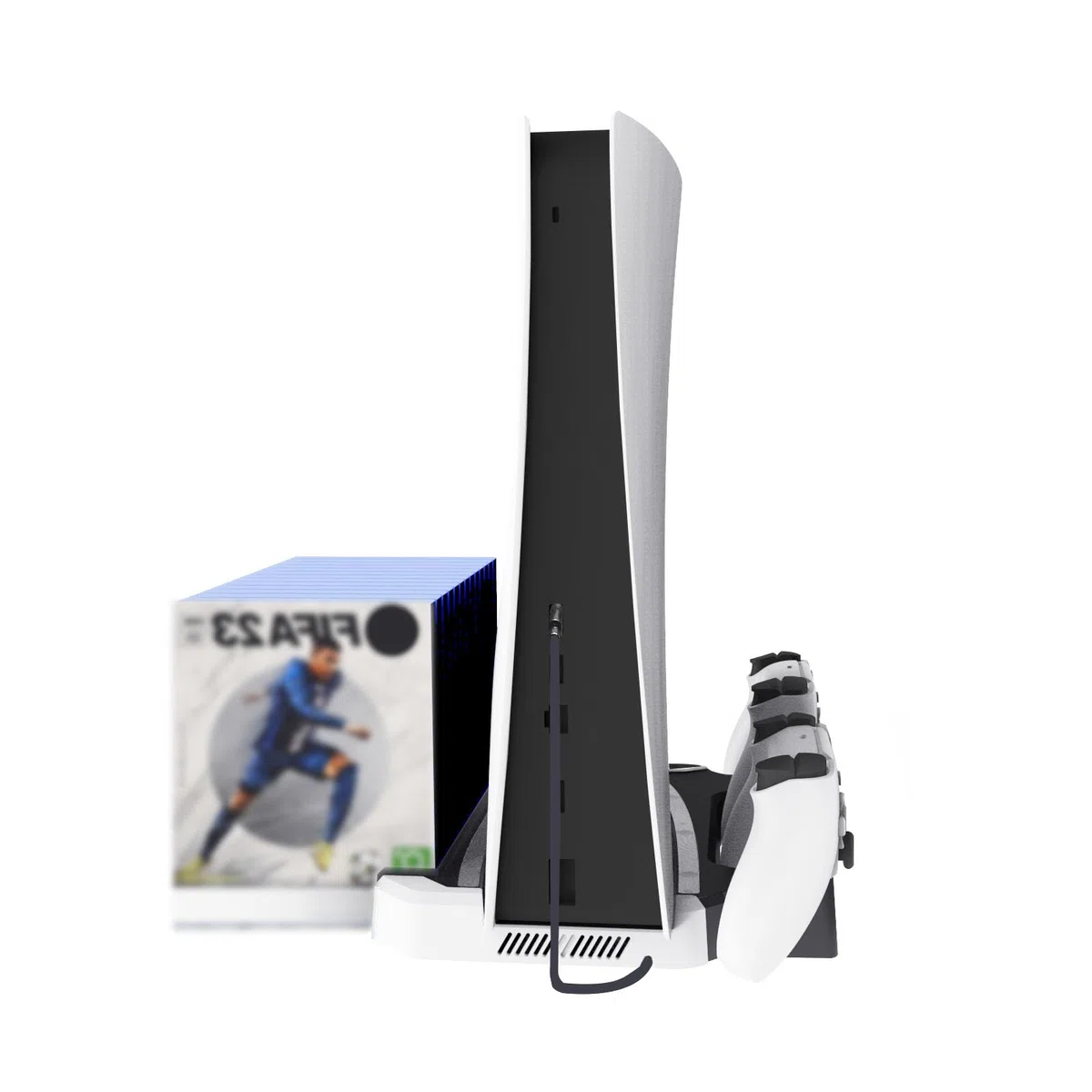 Supporto verticale RGB Stazione di raffreddamento console per PS5 Pro, supporto di base con dock di ricarica del controller per PS5 e PS5 Pro/PS5 slim Disc & Digital Editions