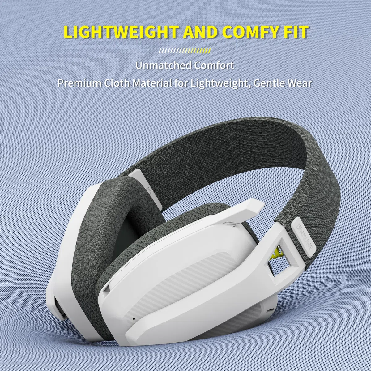 BINNUNE Cuffie da Gioco Wireless Microfono Ribaltabile per PC, PS4, PS5, Cuffie da Gioco Bluetooth Wireless 2.4GHz con Microfono per Laptop Computer, Bianco