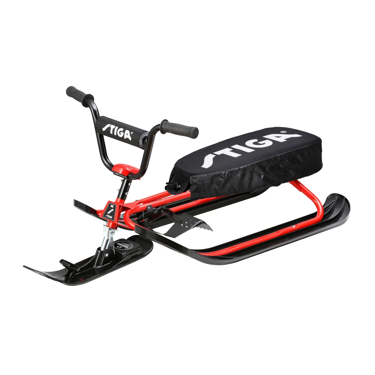 STIGA Snowracer Curve SX - Slittino da Neve con Manubrio BMX, Telaio in Acciaio Robusto, Sci Twintip e Carving, Freno di Sicurezza, adatto dai 7 Anni, Peso Massimo 90 kg