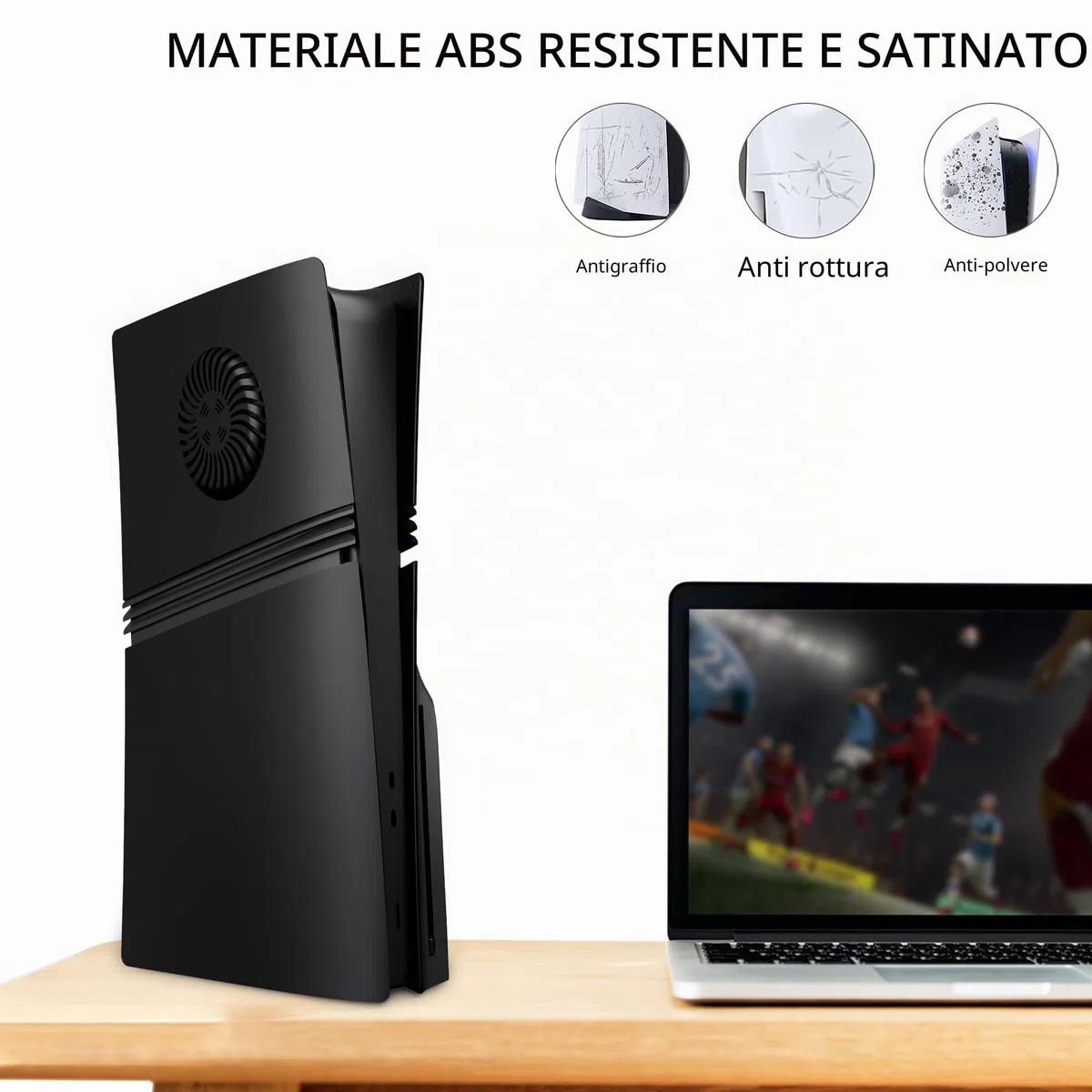 DOBEWINGDELOU - Piastra frontale per PS5 Pro Disc Edition con ventilazione di raffreddamento e filtro antipolvere, copertura degli accessori della console con piastra frontale ABS antipolvere
