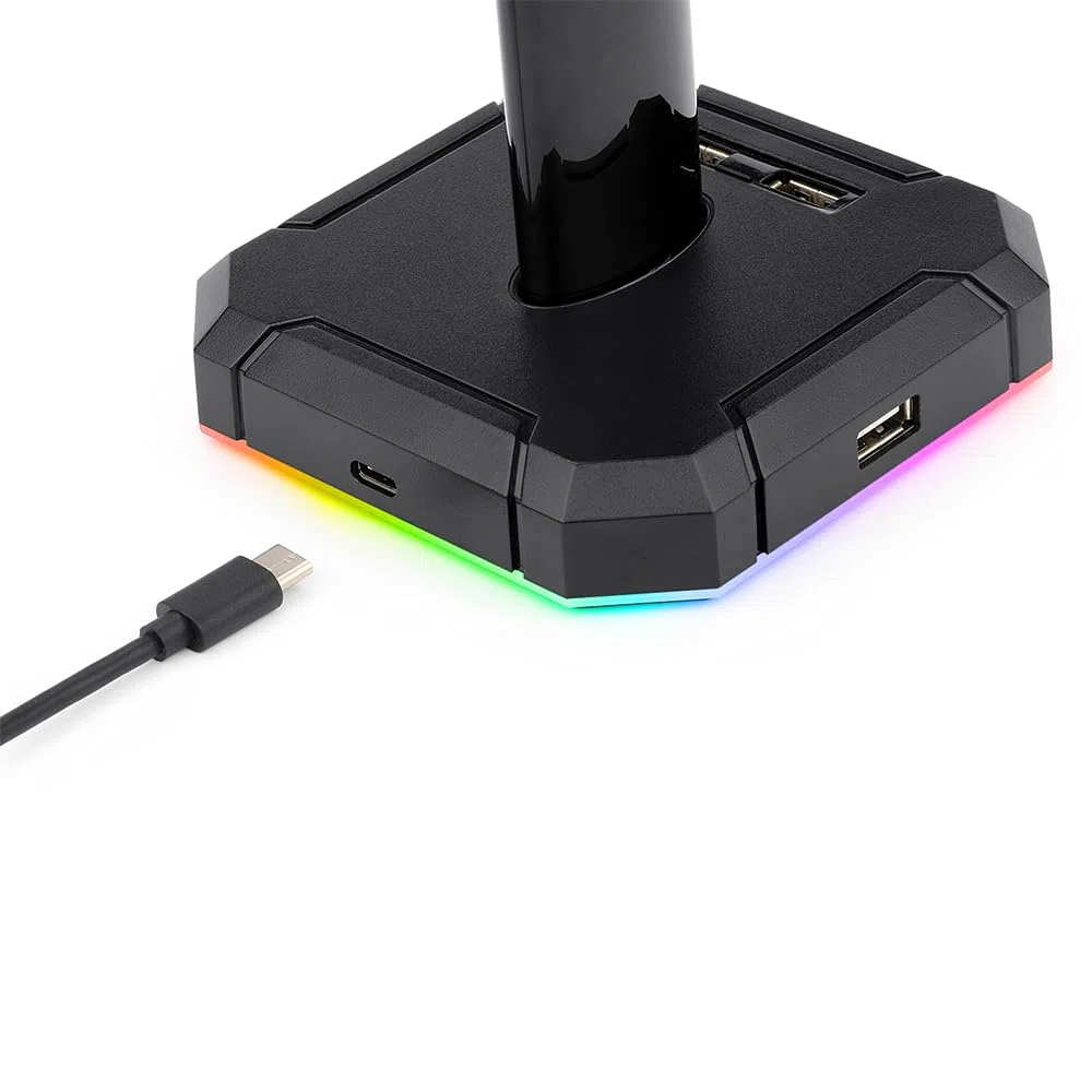 Redragon - Supporto per cuffie Scepter-Pro (HA300) Retroilluminazione RGB con 4 porte USB
