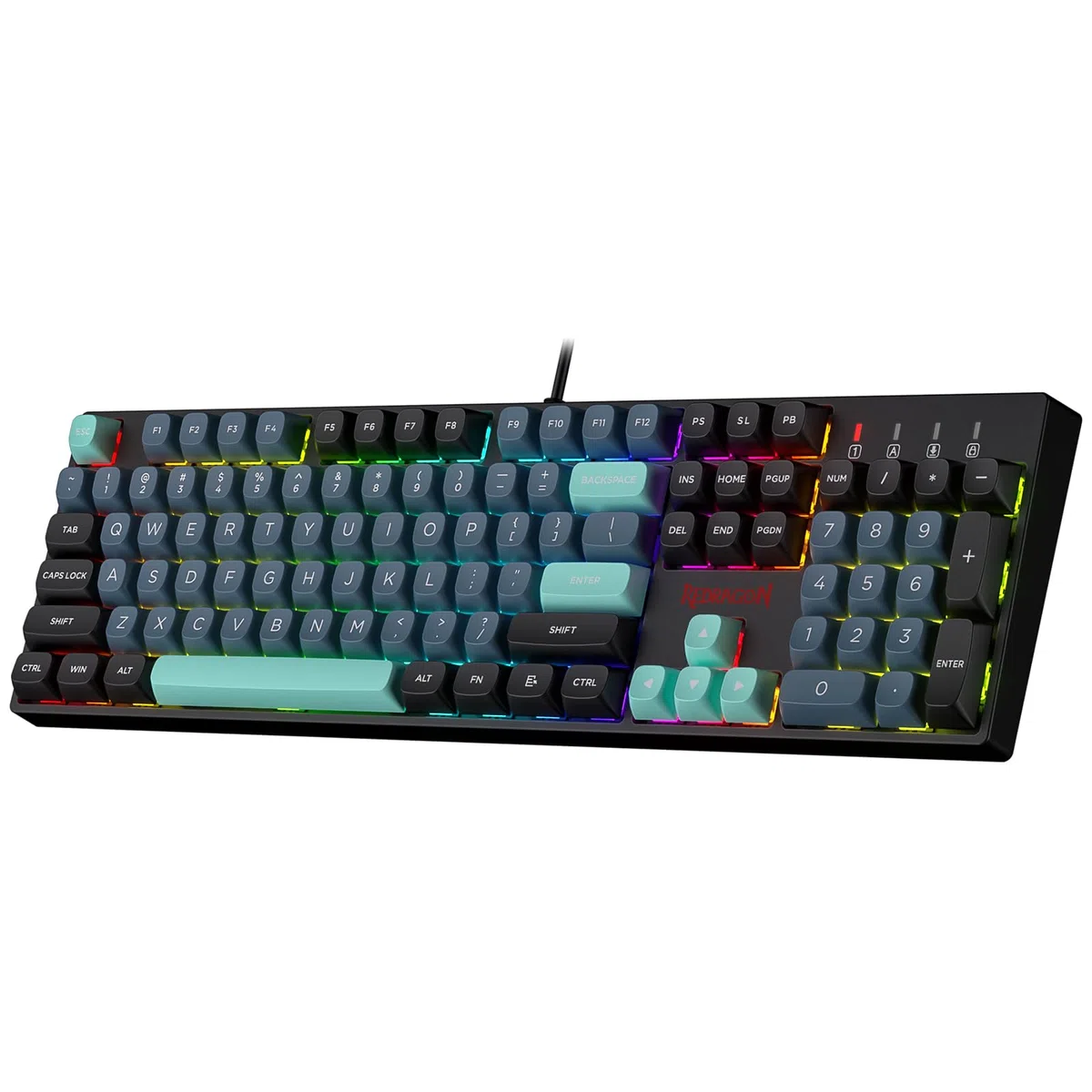 Redragon K582 SE Tastiera Gioco RGB 104 Tasti Hot-Swap PBT US | tastiera gioco RGB cablata 104 tasti meccanica hot-swap migliorata riduzione rumore tasti PBT colori misti US layout