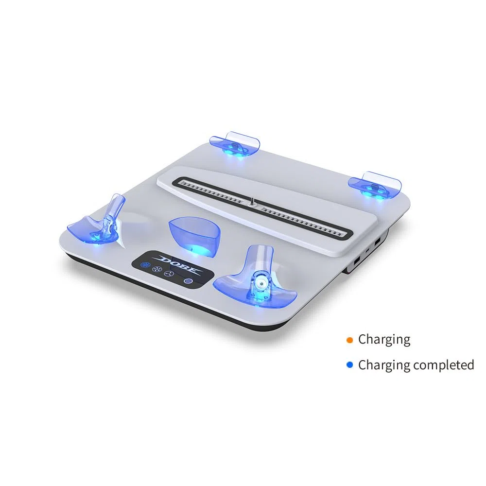 BeisDirect PS5 Stand Ventola di Raffreddamento per PS5 Slim/PS5 Console, Dual Controller Charging Dock Station per PSVR 2 & PS5, Supporto verticale multifunzionale con caricatore controller per PS5 VR