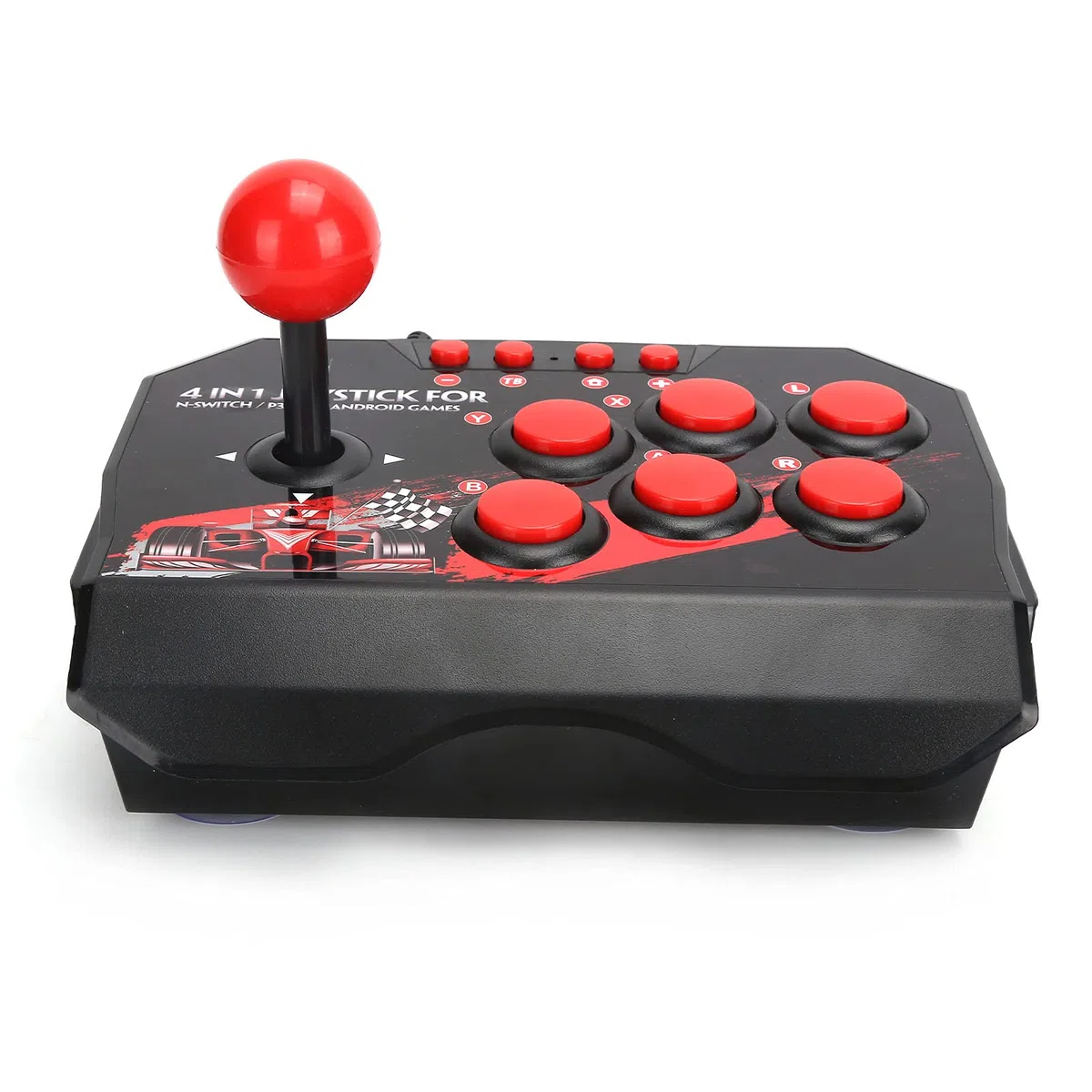Arcade Fight Stick, Controller di Giochi Arcade con Joystick Arcade Cablato 4 in 1 con Funzioni Turbo, Adatto per Giochi Switch/PC/PS3/Android