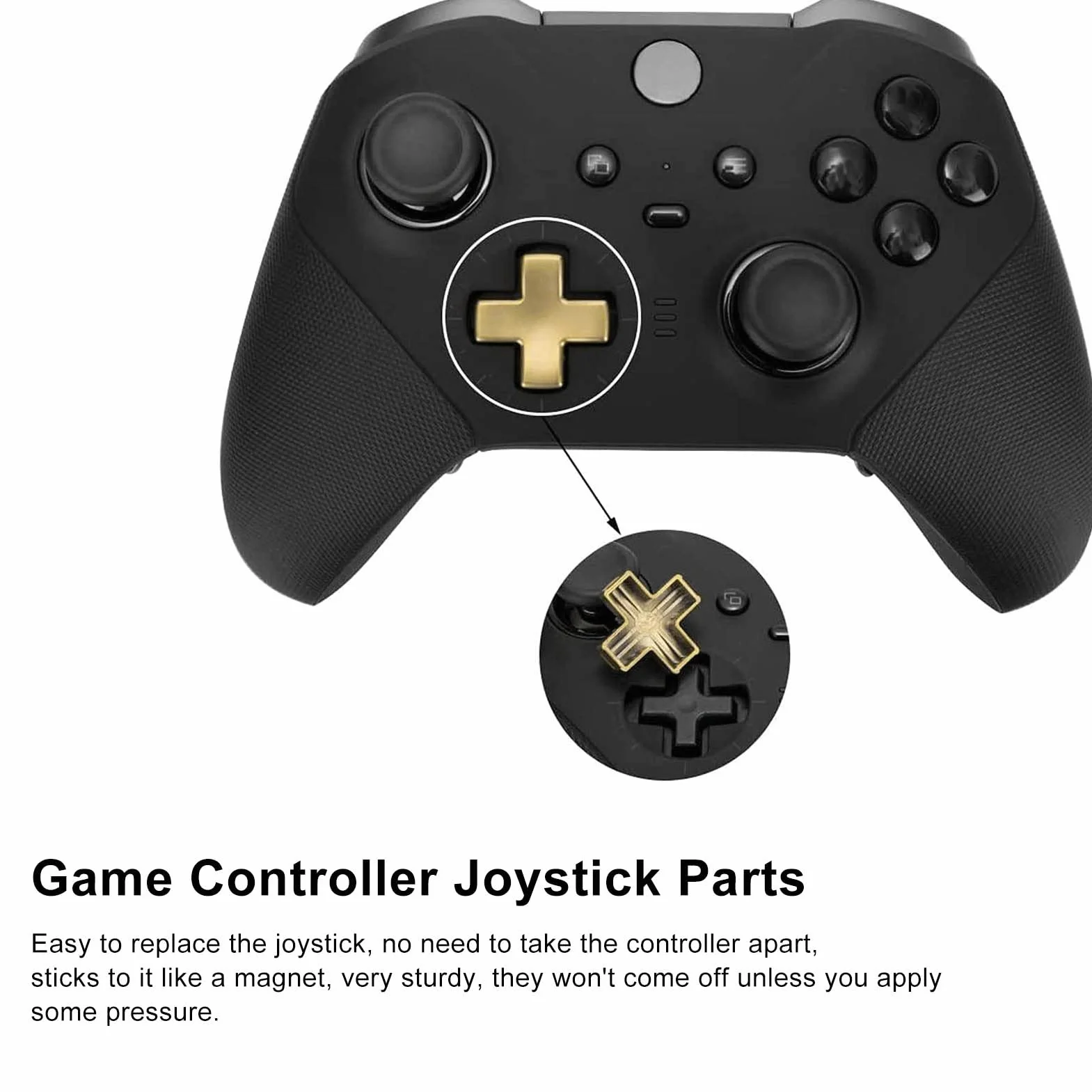 Levette in Metallo 13 in 1 per Xbox One Elite Series 2, Parti per Controller di Gioco Rimovibili e Durevoli Flessibili, 6 Cover per Joystick, 4 Paddle, 2 Pad a D Dorati