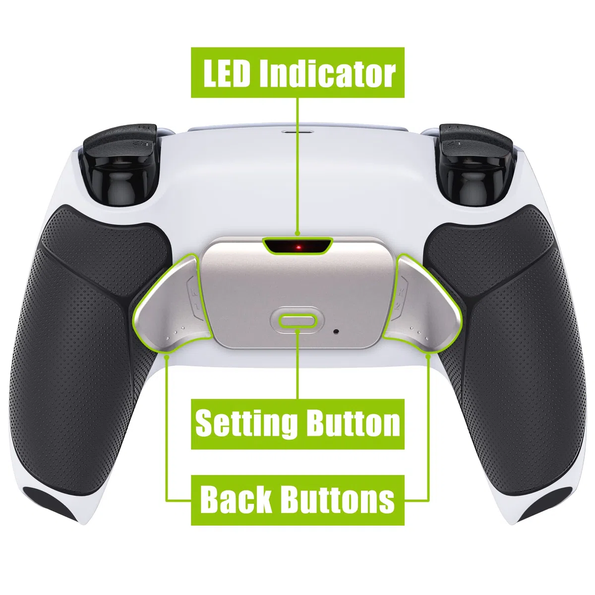 eXtremeRate Rise V3 Remap Kit per ps5 Controller BDM-030/040/050,2 Palette Metallo Programmabile per ps5 Joystick,Back Button Paddles Tasti Posteriori Cover Grip Gommato,Senza Joypad,Bianco Nero