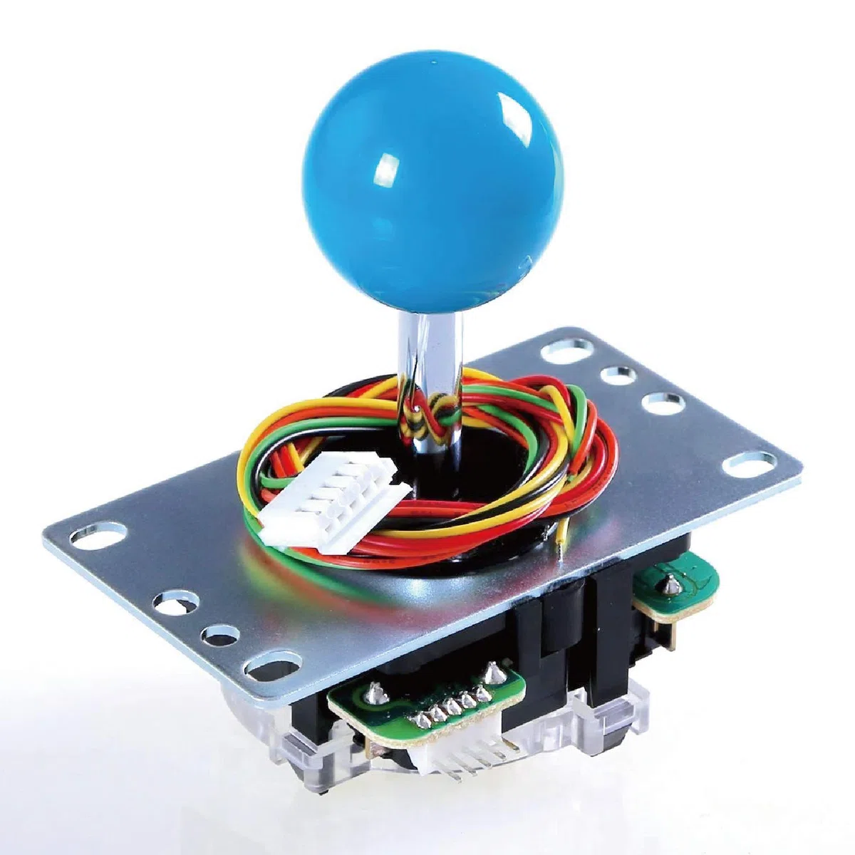 Sanwa JLF-TP-8YT Joystick + Sanwa 8 pezzi OBSF-30 Push Button Bundle Kit Colore: Azzurro - per gioco arcade 4 e 8 vie regolabile, joystick per videogiochi