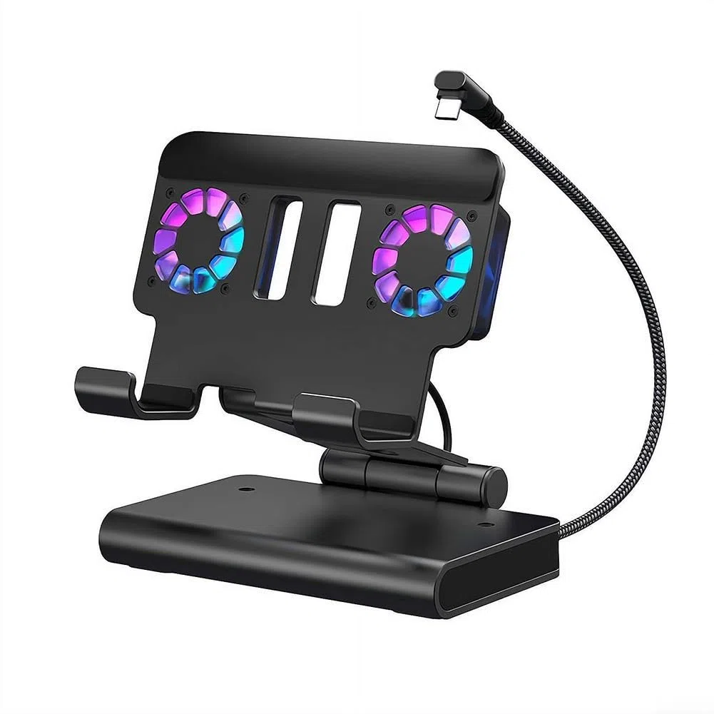 Espansione di raffreddamento per Nintendo Switch 2 con doppia ventola di raffreddamento, uscita video 4K 144Hz, stazione di gioco portatile in lega di alluminio per casa e viaggi, nero