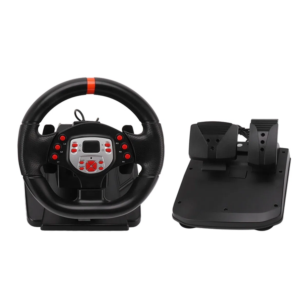 RiToEasysports Volanti da Gioco, Plug And Play Volante per PC USB da 180 Gradi con Pedali per 360 PC per Motori Completi per Switch Motori Elettrici e Parti Accessori per