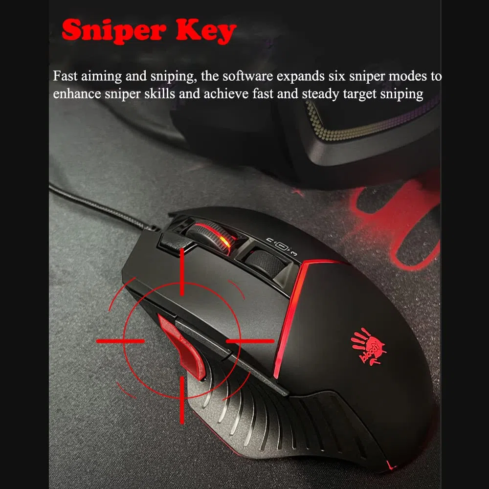 Mouse da gioco W95 Max, 12000 CPI regolabile per computer desktop per computer portatili sanguinanti e cablati Macro Programmazione PC Mouse da gioco elettronico da competizione Mouse da ufficio
