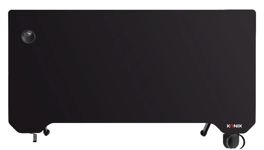 Konix Scrivania gaming Fenris 120 x 60 x 78 cm a forma di Y - Piano del tavolo in legno e metallo - Portabicchieri - Supporto per cuffie - Nero