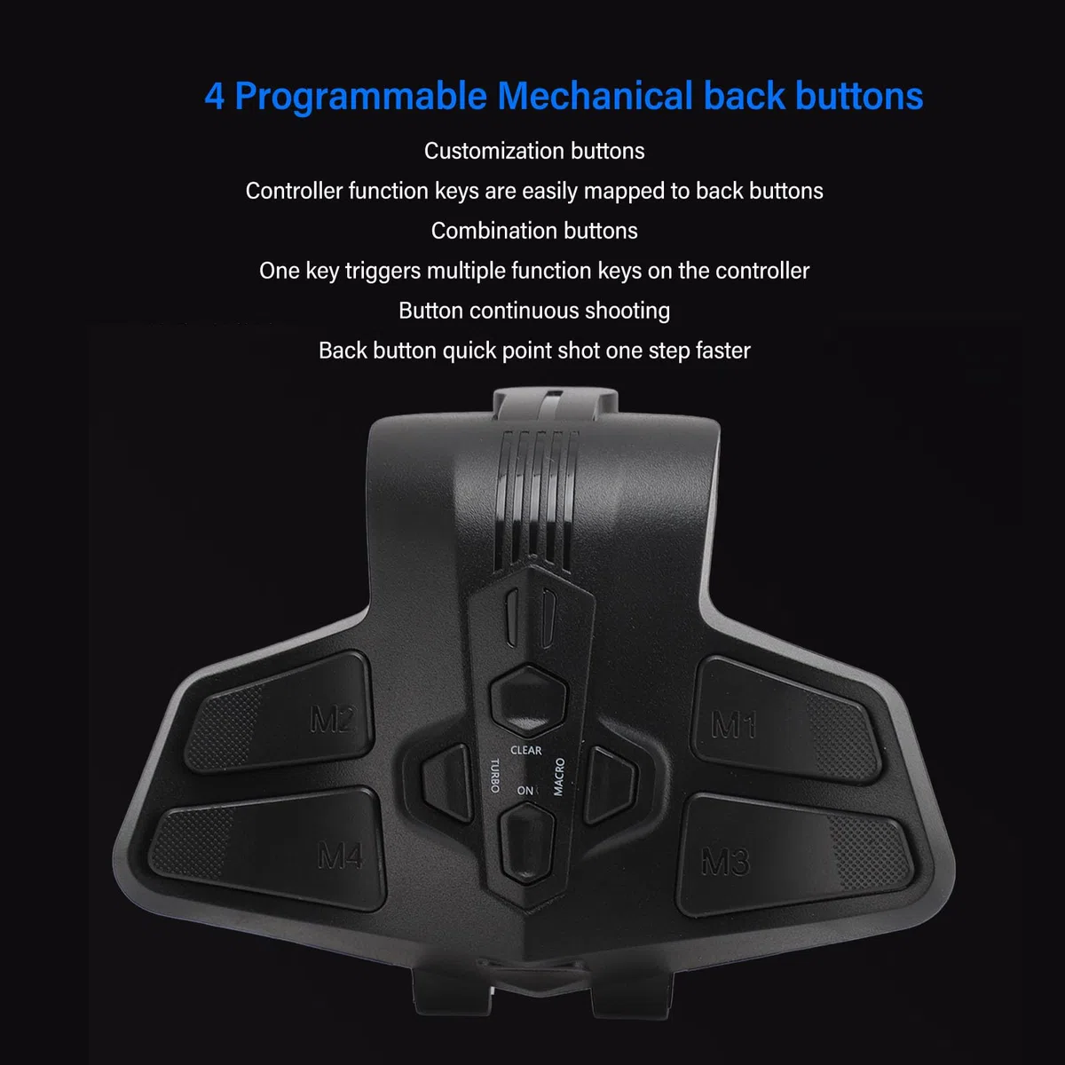 Accessorio Paddle Posteriore per Controller, Pulsanti Aggiuntivi Programabili, 4 Pulsanti Extra Neri per PS5 Xbox Series X S PC, Impugnature Antiscivolo per Gioco Intenso