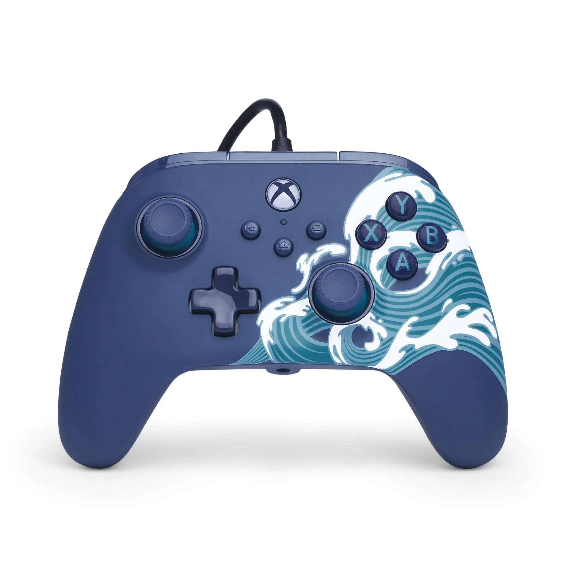 PowerA Controller cablato Advantage per Xbox Series X|S - Onda d'acqua, gamepad, controller per videogiochi cablato, controller di gioco, funziona con Xbox Series X|S