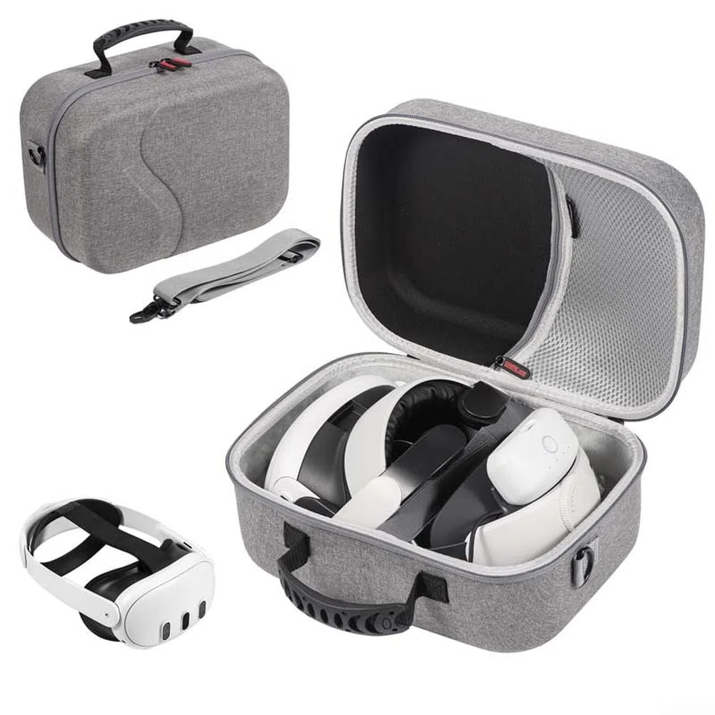Custodia Rigida per Meta 3S e 3 Borsa Trasporto per vr in EVA agli Urti con Scomparto Accessori per Controller e Cavi Protezione Completa Visore Realtà Virtuale Nero (Gray)