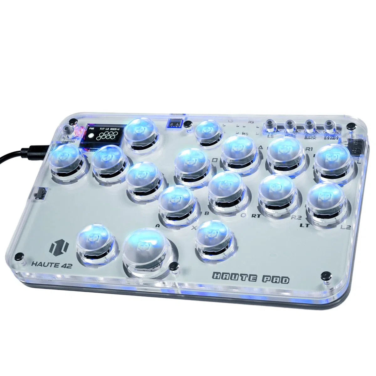 Sehawei Arcade Fight stick, Street fight Stick Keypad per PS4/Switch/PC/PS3/Steam Game Keyboard-Supports Hot Swap & SOCD,16Keys All-Button Gamerfinger with Custom RGB & Turbo Functions（G16）