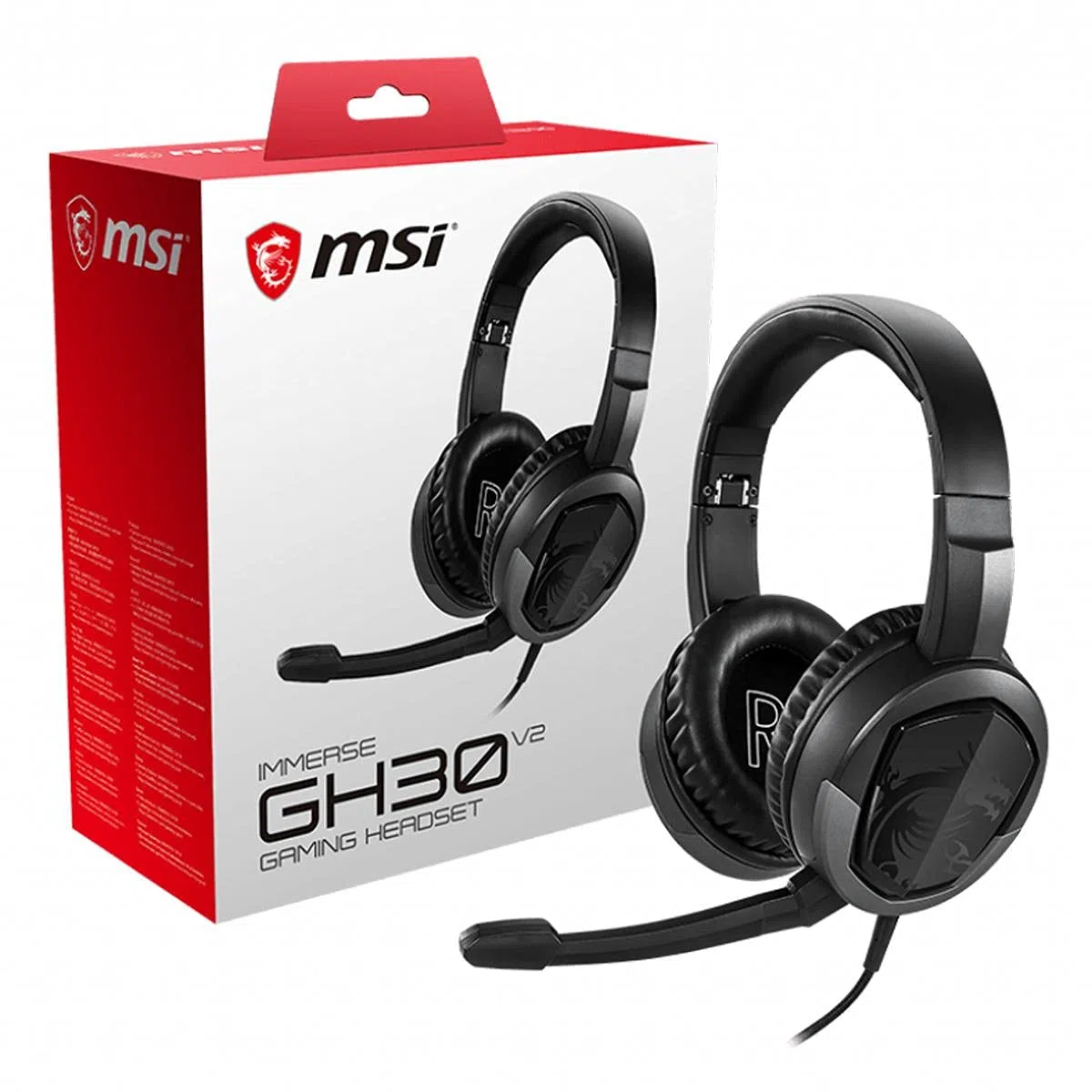 MSI Gaming Microphone Cuffie da Gioco Leggere e Pieghevoli con Design ad Archetto
