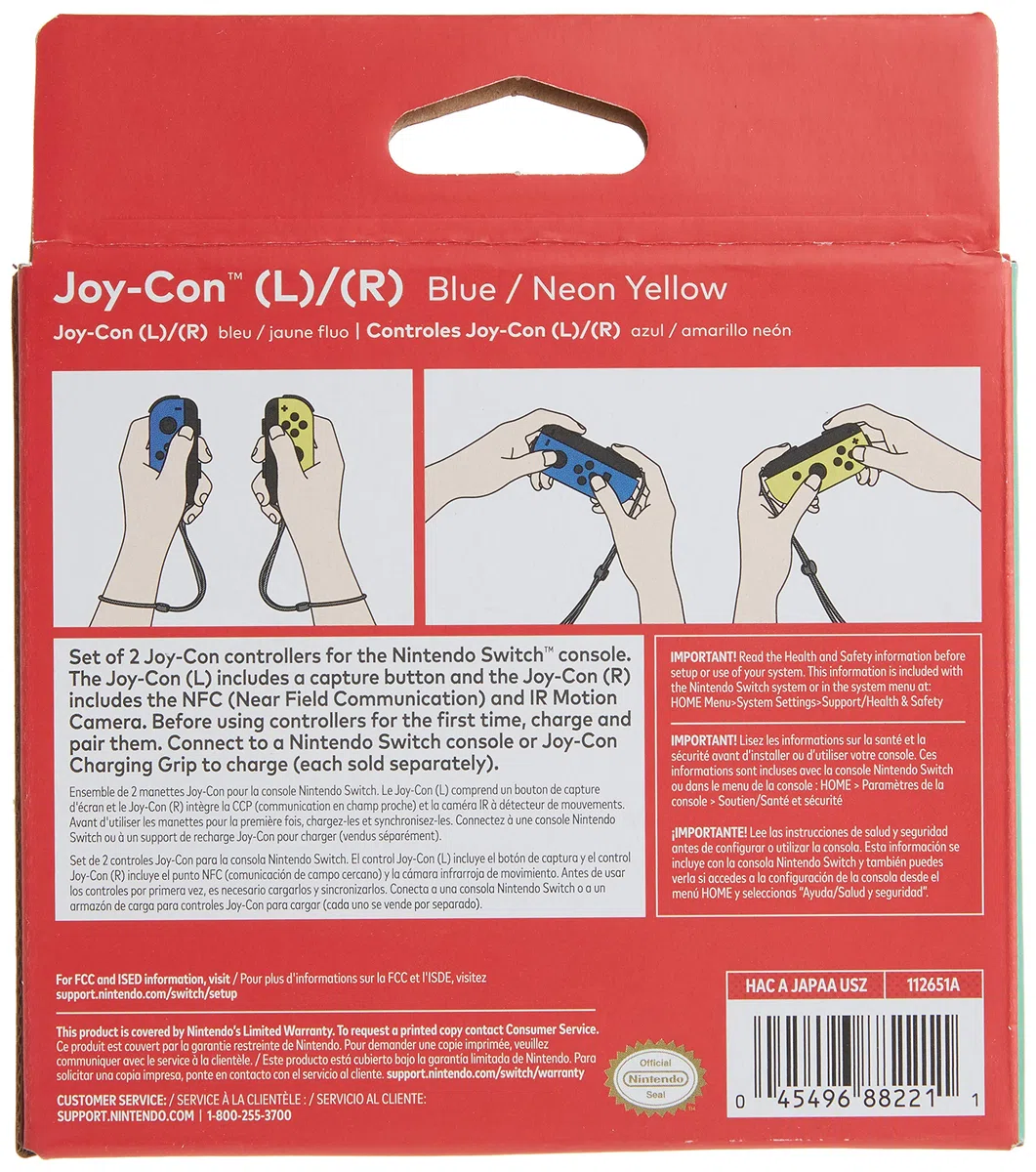 Nintendo Joy-Con (L)/(R) - Blue/Neon Yellow for Switch