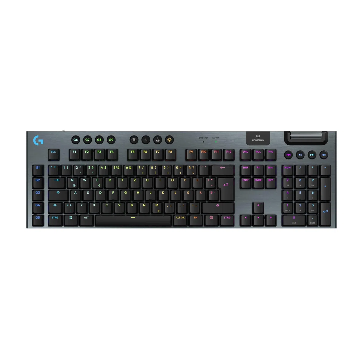 Logitech G G915 X LIGHTSPEED Tastiera gaming wireless a profilo ribassato | Layout Tedesco QWERTZ, Lineare - Nero