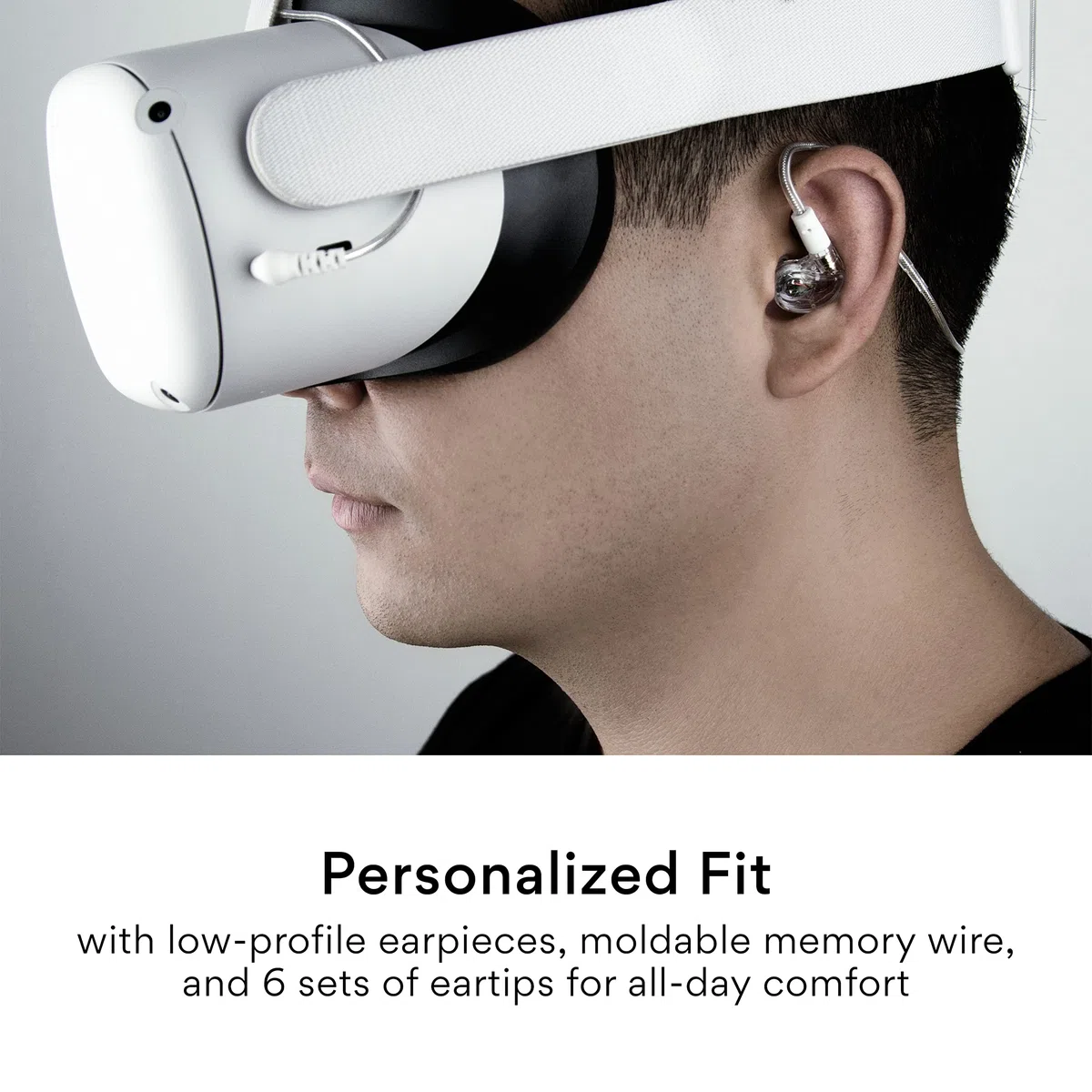 MEE audio M6 VR Cuffie in-ear da gioco con cavo corto per Oculus Quest 2 e altre cuffie VR + cavo microfono per PS5, Xbox, Nintendo Switch, PC