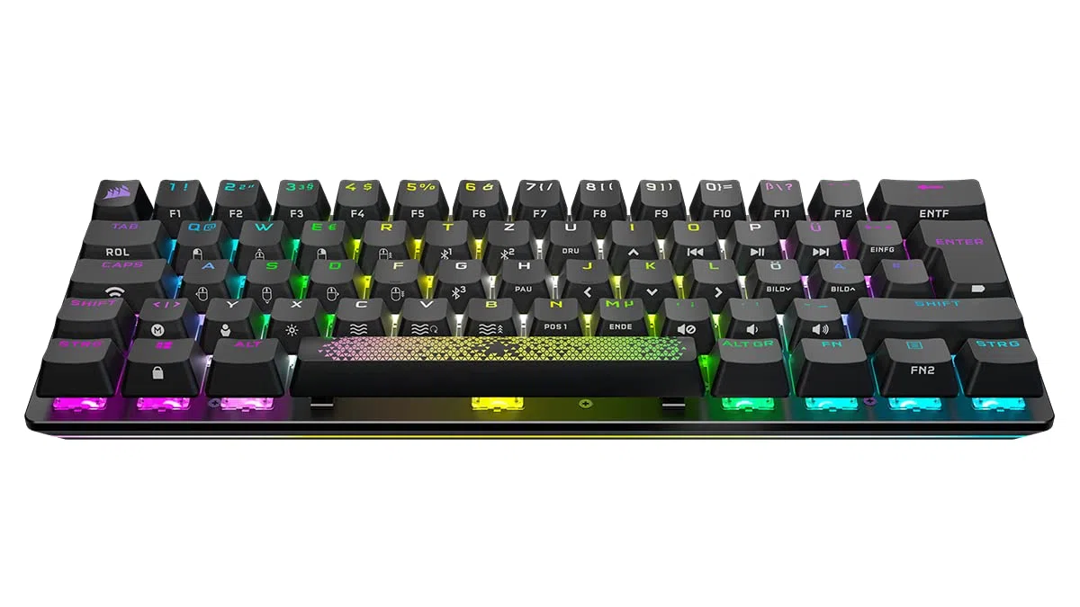 Corsair K70 Pro Mini Wireless Gaming Tastatur - MX Speed Silver, Schwarz