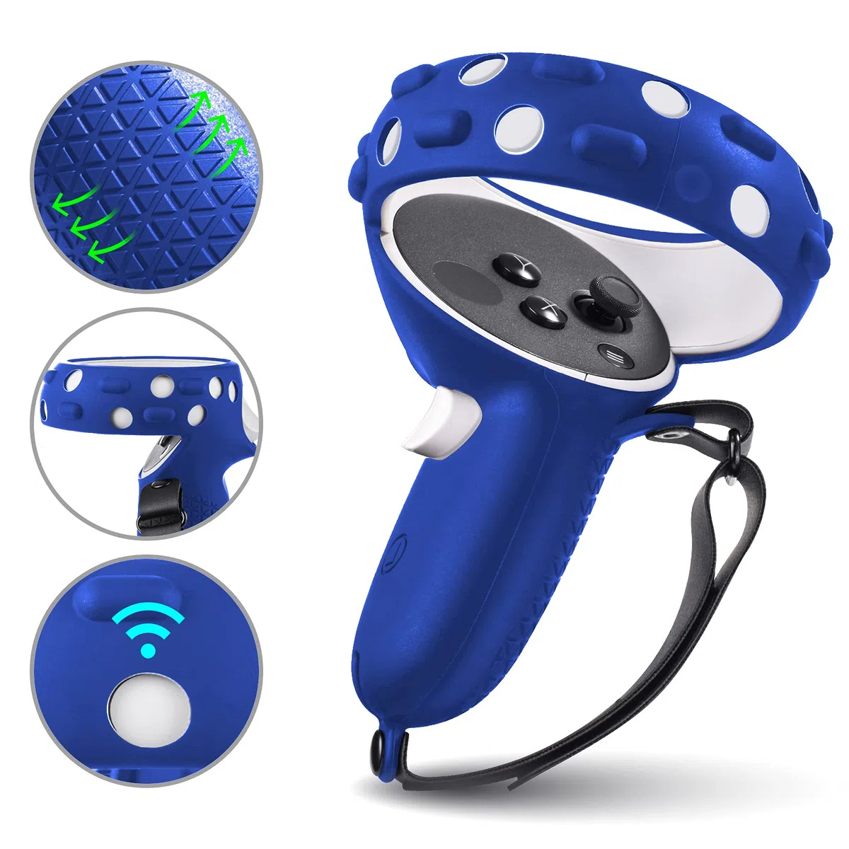 Compatibile con gli accessori Oculus Quest 2, copertura del viso in silicone VR, copertura di Shell VR, compatibile con Quest 2 Touch Controller Grip, copertura protettiva dell'obiettivo, copertura