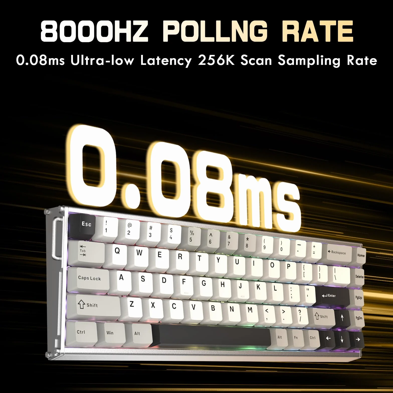 ATTACK SHARK X68MAX HE Tastiera In Alluminio CNC Completo, 8KHz Rapid Trigger, Azionamento Regolabile 0.005mm, Gaming RGB Cablata con Switch Magnetico, Snap Tap, Cavo C01 Ultral (Bianco Stella)