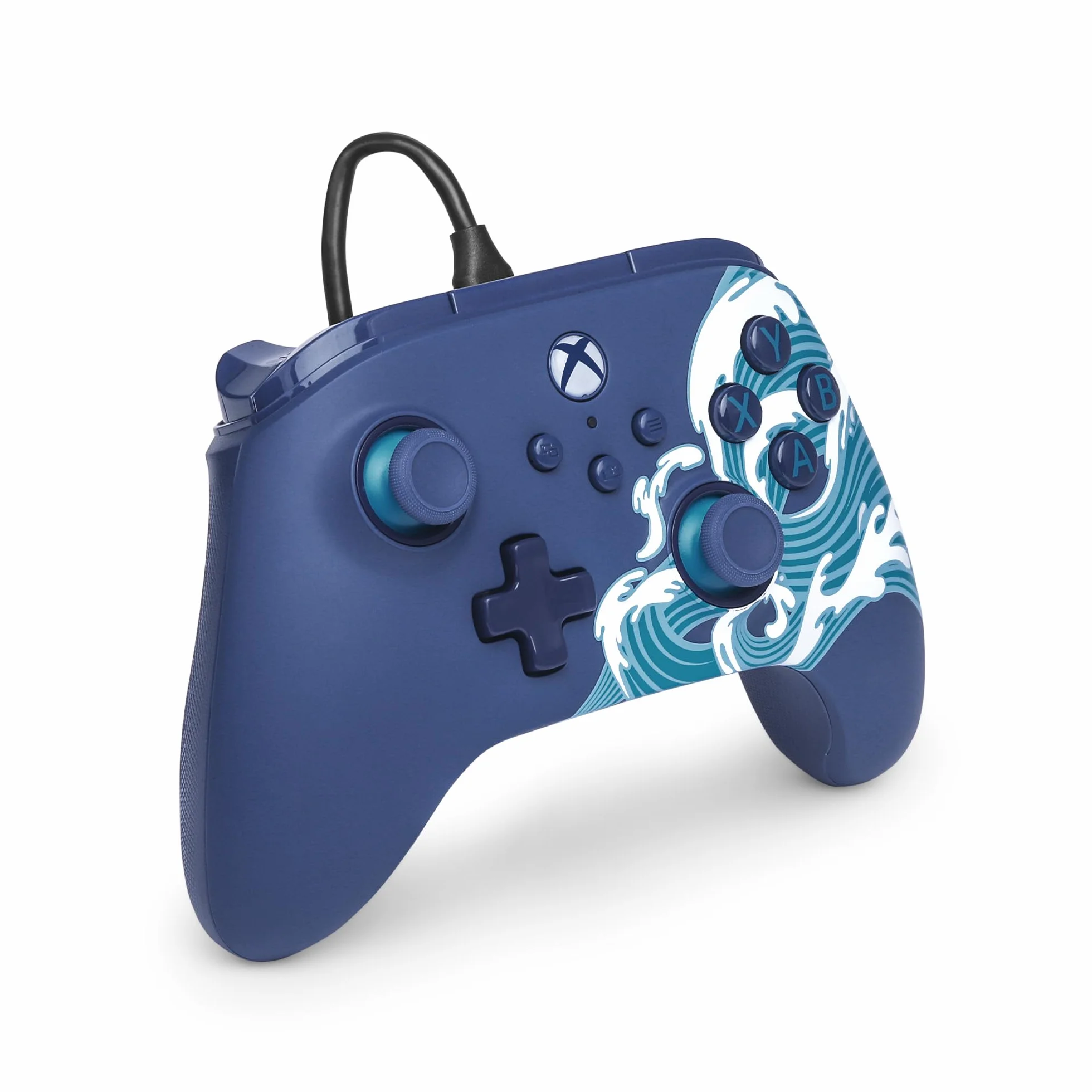 PowerA Controller cablato Advantage per Xbox Series X|S - Onda d'acqua, gamepad, controller per videogiochi cablato, controller di gioco, funziona con Xbox Series X|S