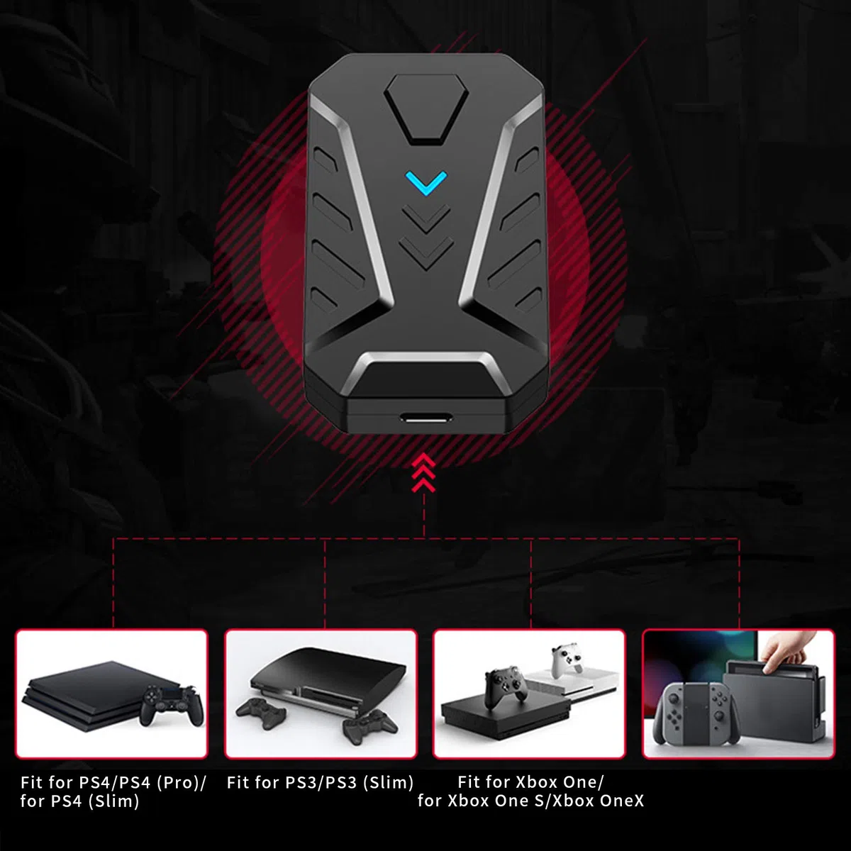 Yoidesu Convertitore Mouse Tastiera per /PS5/ ONE, Convertitore di Controller di Gioco Adattatore per Tastiera e Mouse