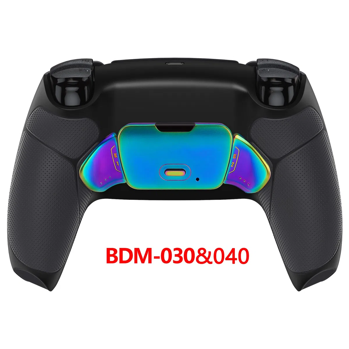 eXtremeRate RISE Remap Kit Programmabile per ps5 Controller BDM-030/040/050,Palette in Metallo Tasti Pulsanti Aggiuntivi Back Button Cover Posteriore per ps5 Joystick-Nero&Blu Viola