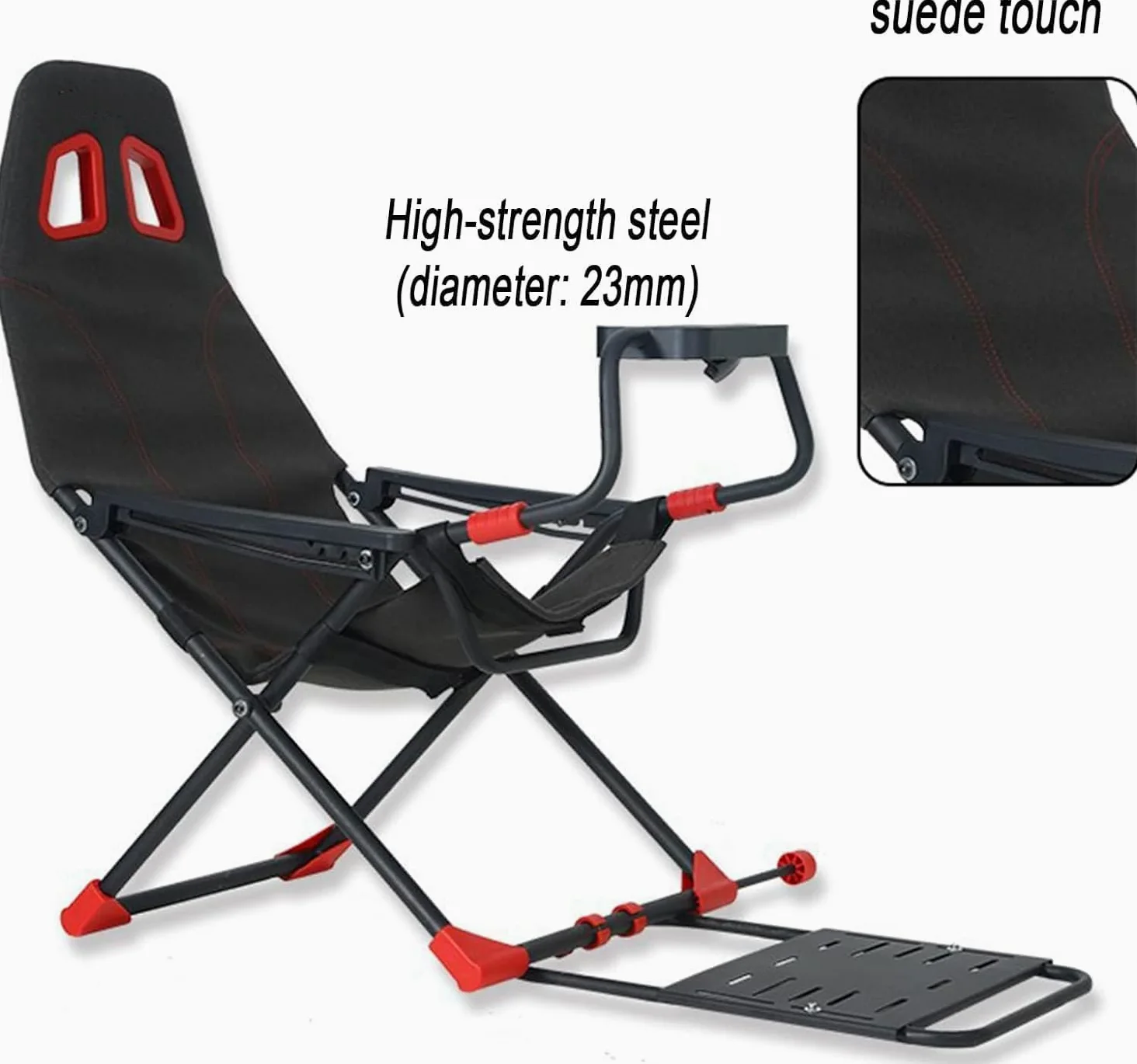 Simulatore di corsa regolabile con sedile ergonomico pieghevole, supporto per ruota compatibile con Xbox, PS4, PC