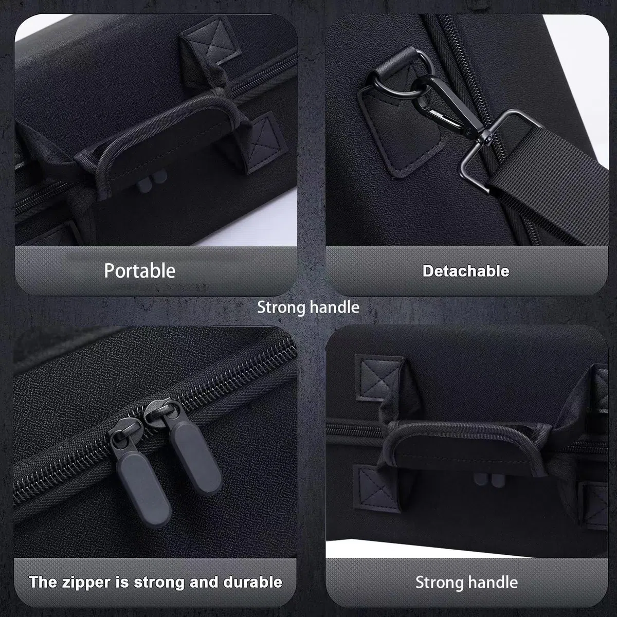 Custodia per PS5 Slim Console Dock Grip per PlayStation Portal Console, Borsa da viaggio con tracolla Accessori per console, custodia di capacità superiore (Nero)