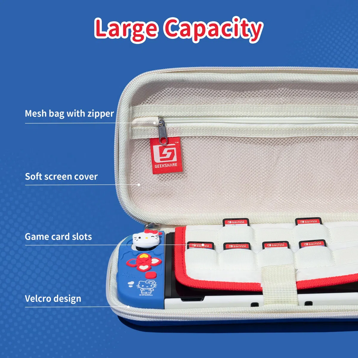 Kuitmor Kit Accessori per Switch 2017: Custodia Trasporto, Custodia Protettiva, Portaschede, Pellicola Protettiva, Supporto, Cuscinetti Joystick e Altro (10 in 1)