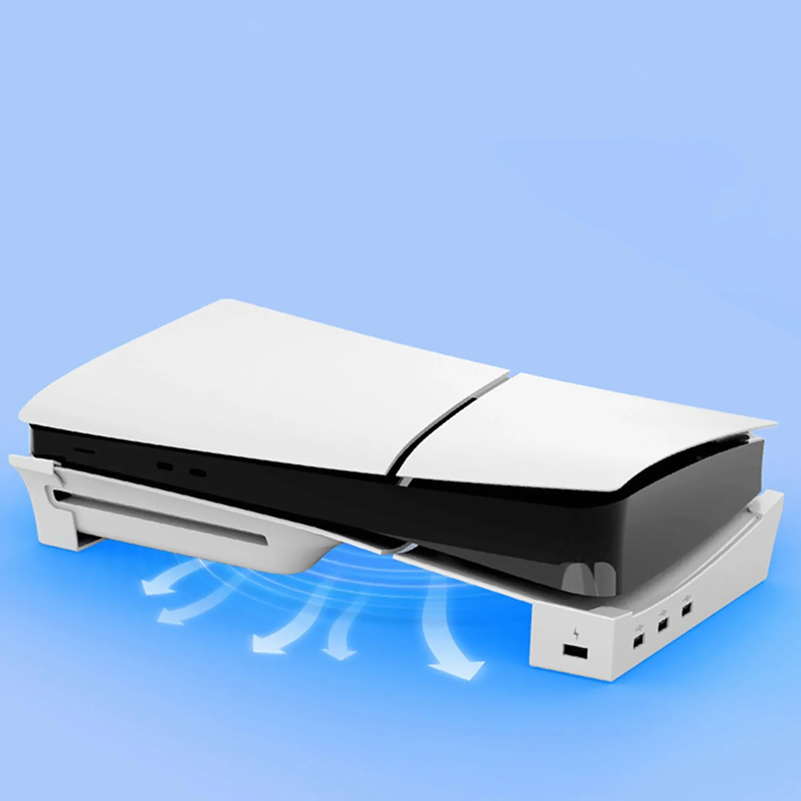 MOOKEENONE Hub orizzontale 4 Porta USB Base del basamento per PS5 Slim Console, Aggiornamento Accessori Stand Holder