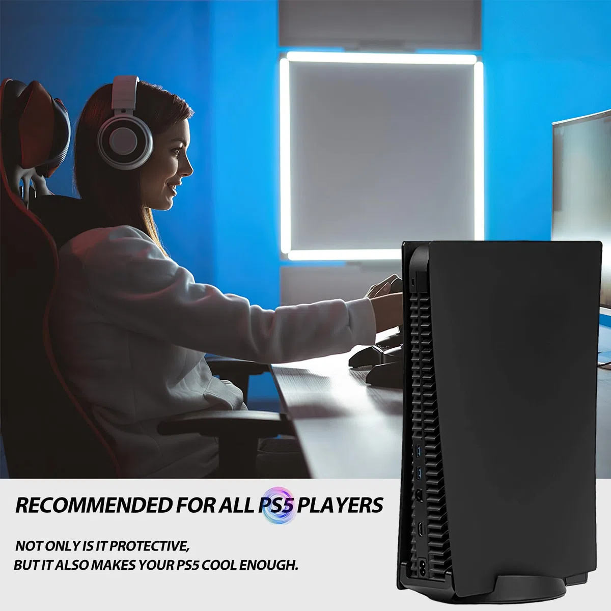 Digital Edition - Mascherina protettiva per console PS5, accessori per Playstation 5, colore: nero