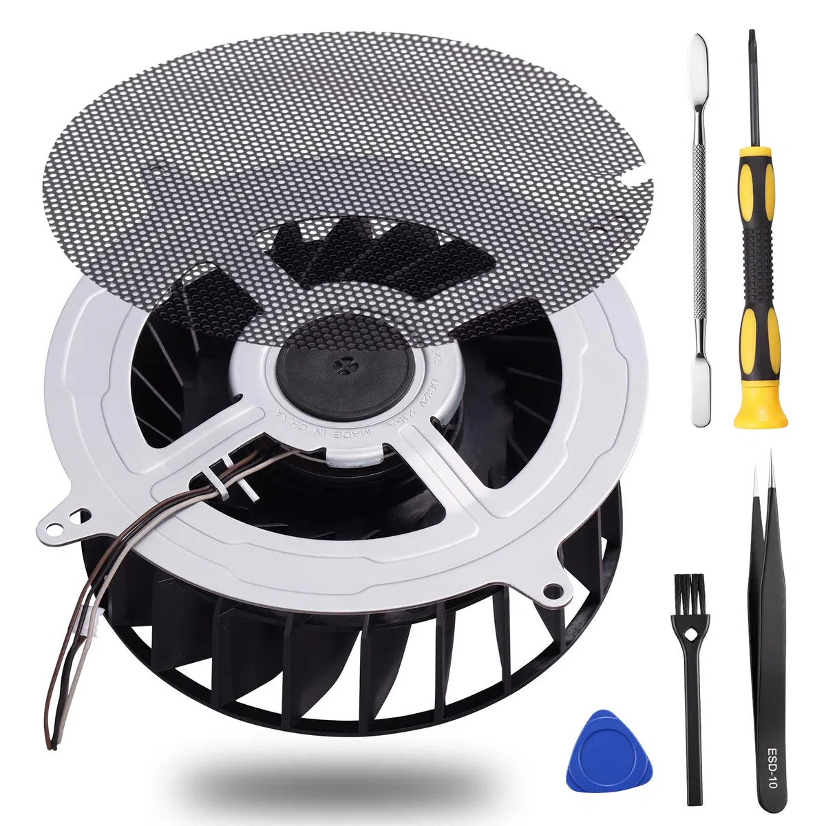 Ventola di raffreddamento interna di ricambio per PS5 CPU Cooler Fan PlayStation 5 Series, 23 lame 12V 2.15A Silence Fan, aggiornamento sostituzione polvere kit di pulizia (con strumento di apertura)