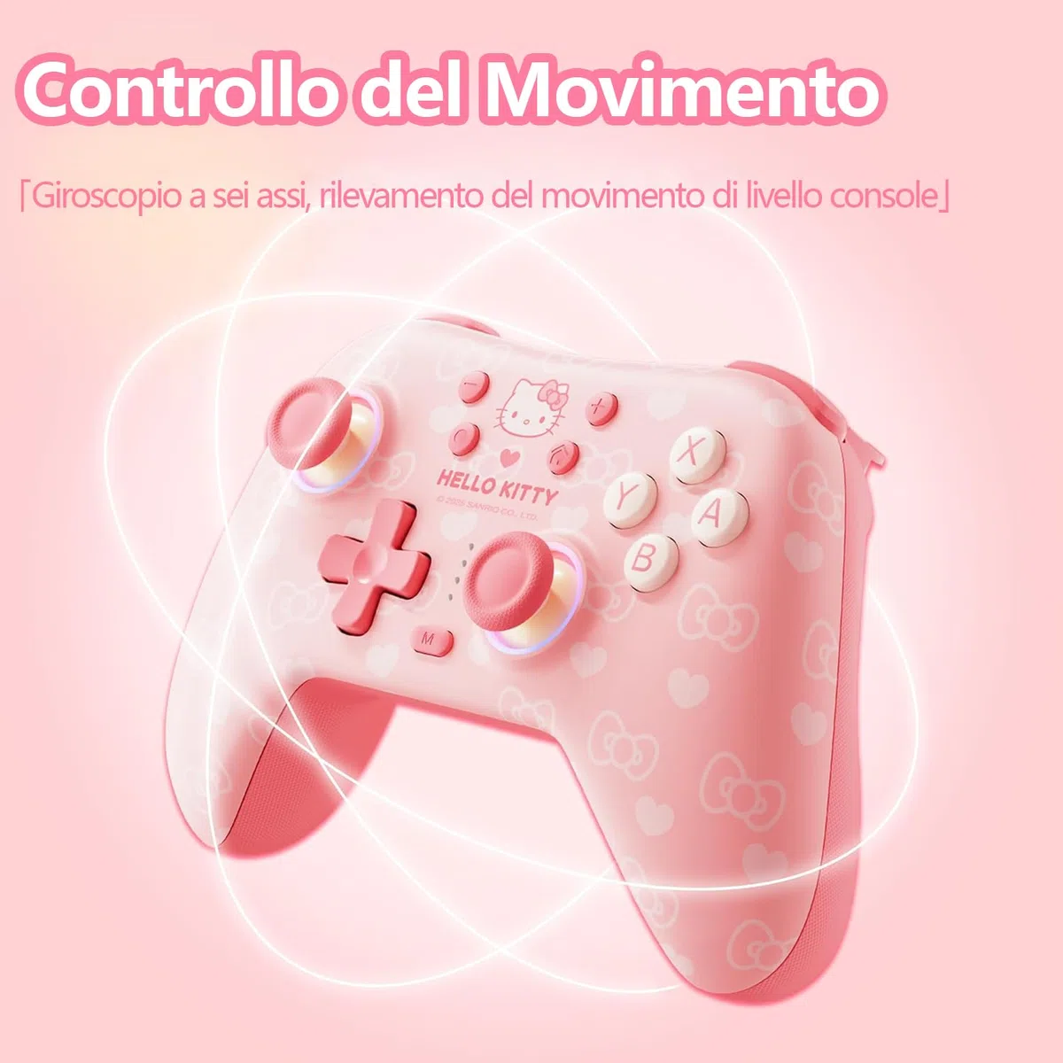 Kuitmor Controller PC Wireless– Joystick a Effetto Hall– 2.4G & Bluetooth & Cablato– Pulsanti Programmabili– 1000Hz– 1000 mAh– Turbo/Vibrazione/RGB Regolabili– per PC/Switch/iOS/Android/Linux– Rosa